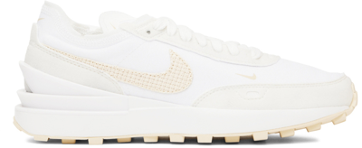 Shop Nike Off-white Waffle One Sneakers In Summit White/fossil-