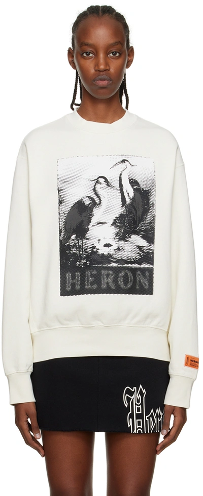 Shop Heron Preston Off-white Halftone Sweatshirt In White Black