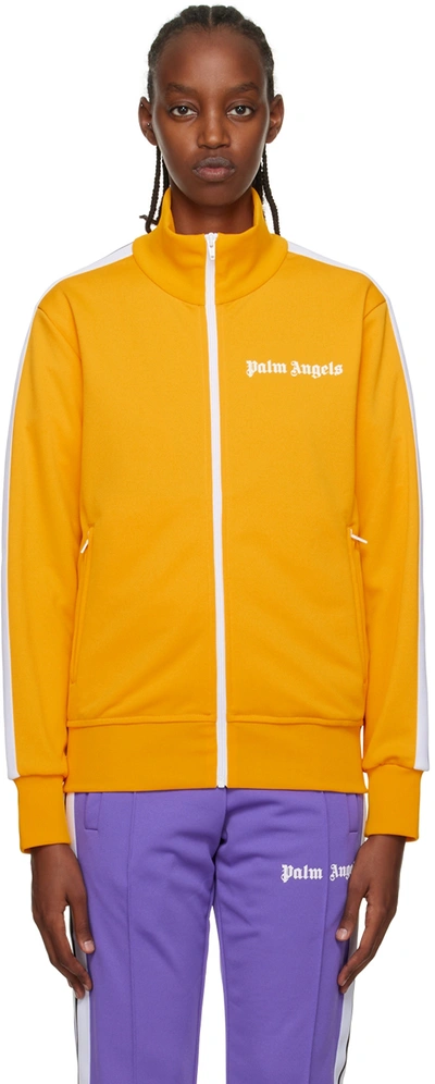 Shop Palm Angels Yellow Bonded Track Jacket In Ocher Yellow Butte