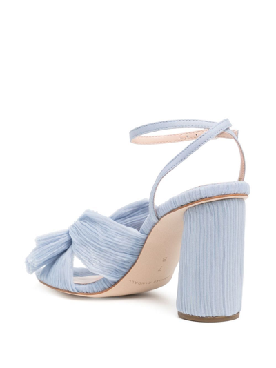 Loeffler Randall Camellia Knotted Plissé Sandals In Blau