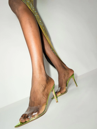 Shop Gianvito Rossi Elle Pointed-toe 85mm Mules In Nude