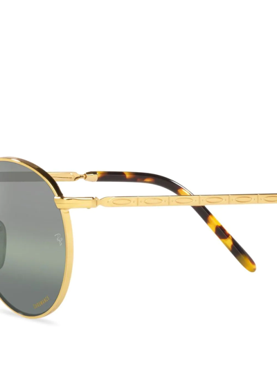 Shop Ray Ban Rb3637 New Round Sunglasses In Gold