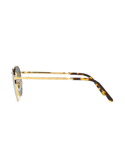 Shop Ray Ban Rb3637 New Round Sunglasses In Gold