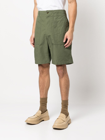 Shop Engineered Garments High-waisted Straight-leg Shorts In Green