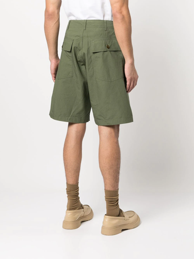 Shop Engineered Garments High-waisted Straight-leg Shorts In Green