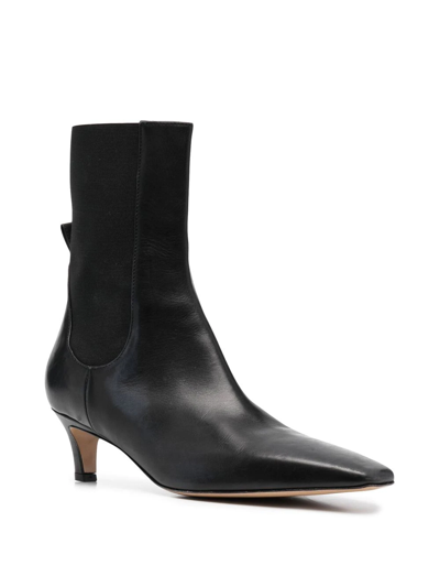 Shop Totême The Mid Heel Ankle Boots In Black
