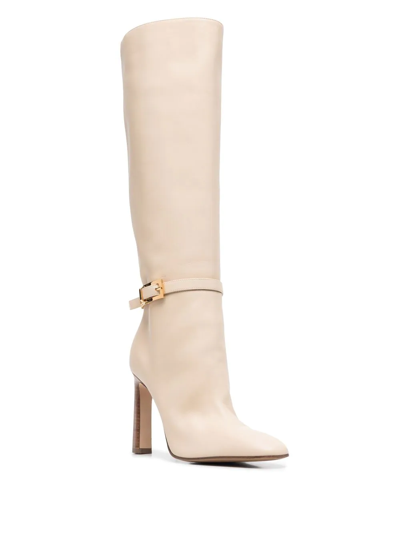 Shop Sergio Rossi Nora Knee-length Boots In Neutrals