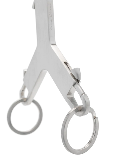 Rick Owens Cerberus Iron Key Chain In Silver