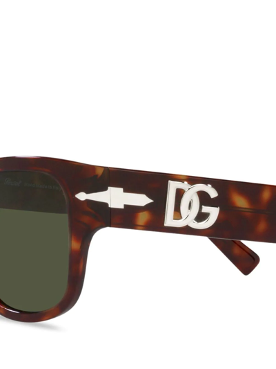 Persol Tortoiseshell Rectangle-frame Sunglasses In Braun
