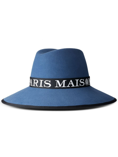 Maison Michel Kate Felt Fedora Hat In Blau