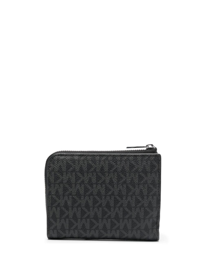 Michael Kors Logo Zipped Wallet In Schwarz