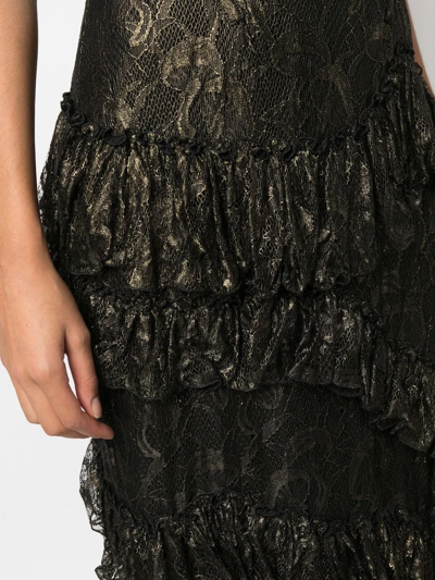 Shop Del Core Lace-detail Bustier Dress In Schwarz