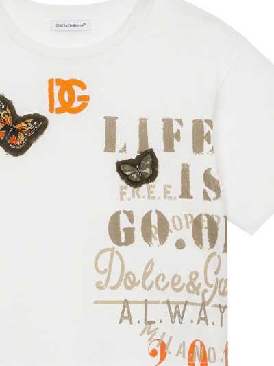 Shop Dolce & Gabbana Stencil Logo-print T-shirt In Weiss