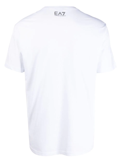 Shop Ea7 Logo Crew-neck T-shirt In Weiss