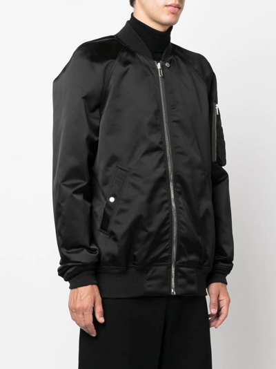 Rick Owens Zip-up Bomber Jacket In Schwarz