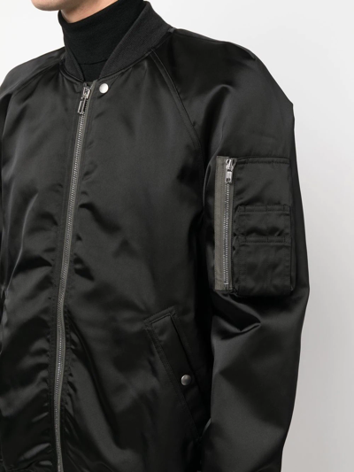 Rick Owens Zip-up Bomber Jacket In Schwarz