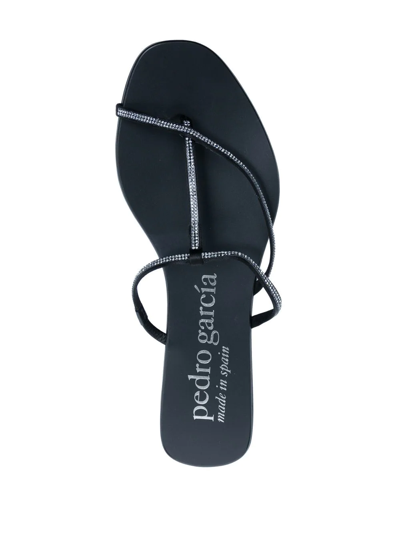 Shop Pedro Garcia Crystal-embellished Strap Sandals In Schwarz