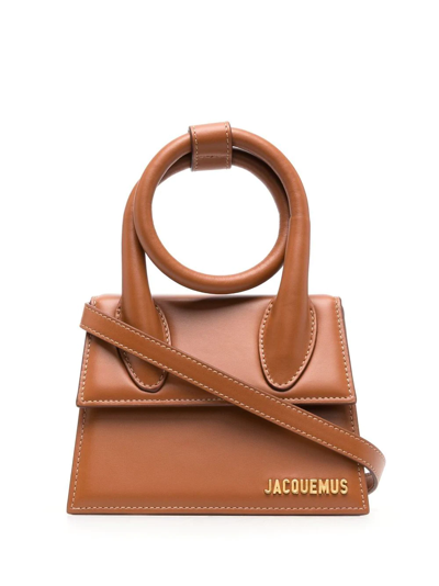 Shop Jacquemus Le Chiquito Neud Top-handle Bag In Brown