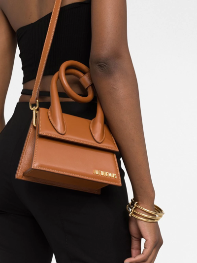 Shop Jacquemus Le Chiquito Neud Top-handle Bag In Brown