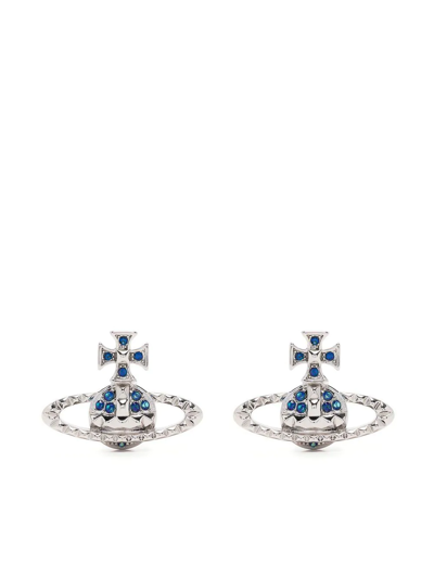 Shop Vivienne Westwood Bas Relief Orb Earrings In Silber