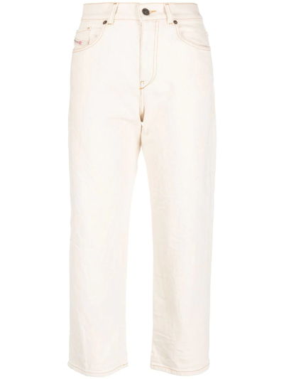 Shop Diesel D-air Flared Cropped Jeans In Nude