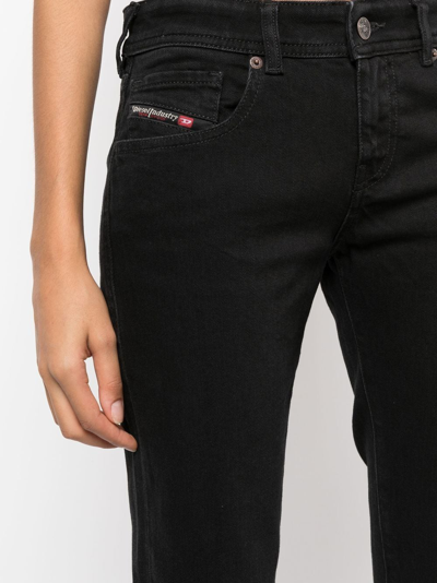 Shop Diesel Straight-leg Low-rise Jeans In Schwarz