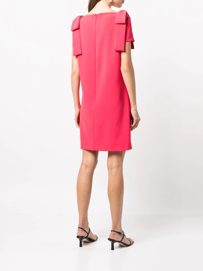 Shop Carolina Herrera Bow-detail Shift Dress In Rosa