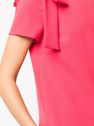 Shop Carolina Herrera Bow-detail Shift Dress In Rosa