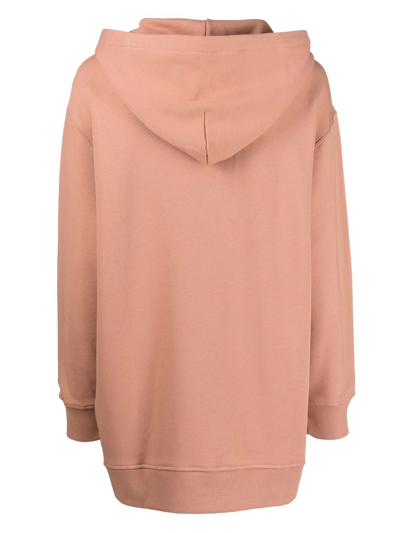 Shop Max Mara Logo-print Hooded Dress In Pink