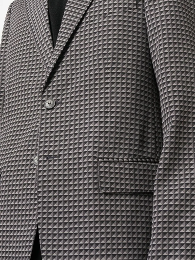 Shop Valentino Geometric-pattern Print Blazer In Grey