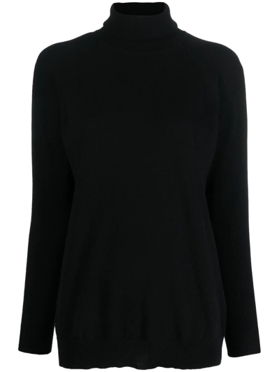 Shop Drumohr Cashmere Roll-neck Jumper In Schwarz