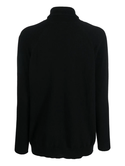 Drumohr Oversized Turtle Neck Side Splits Detail In Schwarz