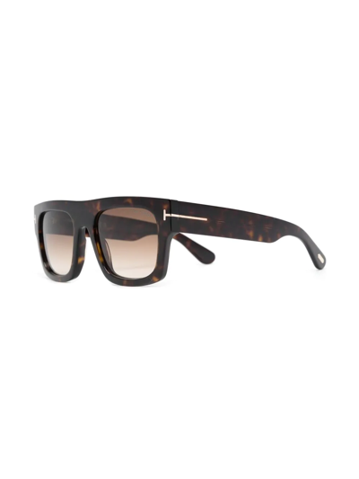 Shop Tom Ford Tortoiseshell Square-frame Sunglasses In Brown