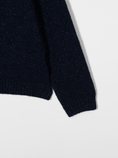 Shop Dondup Logo-plaque Detail Knit Jumper In Blau