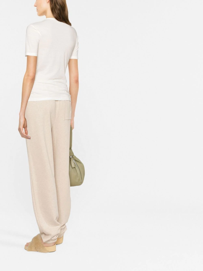 Jil Sander Contrast Logo Cotton T-shirt In Weiss