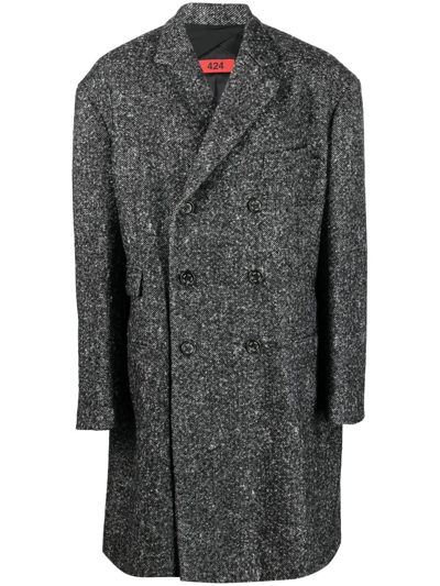 424 Black Orchid Double-breasted Coat In Schwarz