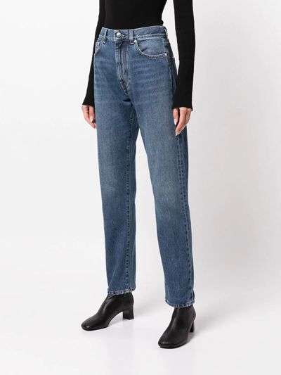 Shop Loulou Studio High-rise Straight-leg Jeans In Blau