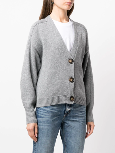 Shop Loulou Studio Ribbed-knit Cashmere Cardigan In Grau