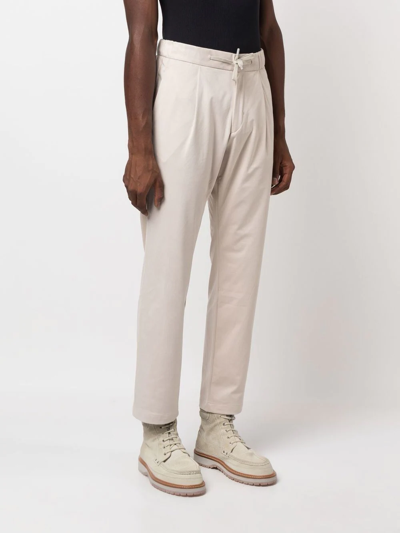 Shop Herno Drawstring Straight-leg Trousers In Nude