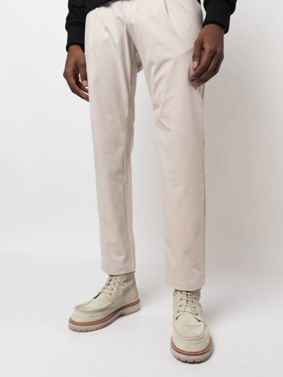 Shop Herno Drawstring Straight-leg Trousers In Nude