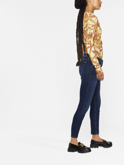Shop 7 For All Mankind Mid-rise Skinny Jeans In Blau