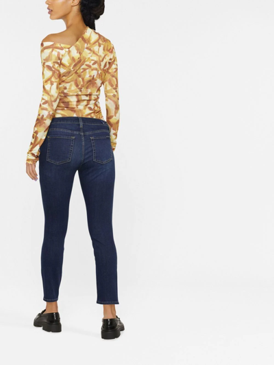 Shop 7 For All Mankind Mid-rise Skinny Jeans In Blau
