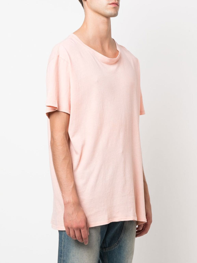 Shop Greg Lauren Round-neck Short-sleeve T-shirt In Rosa