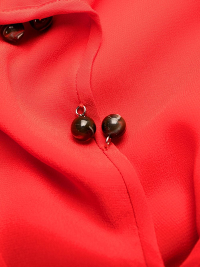 Dsquared2 Pussy-bow Silk Mini Dress In Rot