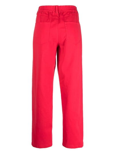 Shop Semicouture Maxene Straight-leg Trousers In Rot