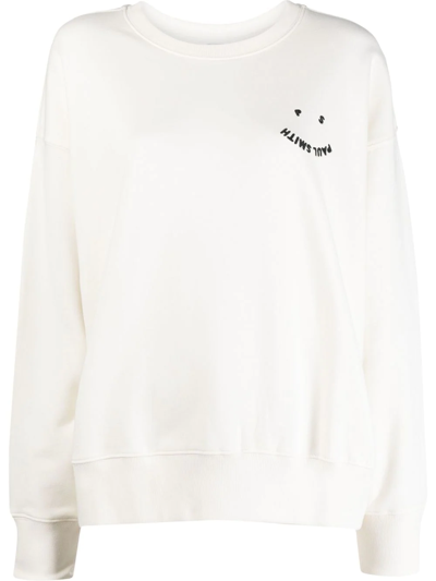 Shop Ps By Paul Smith Logo Crew-neck Sweatshirt In Weiss