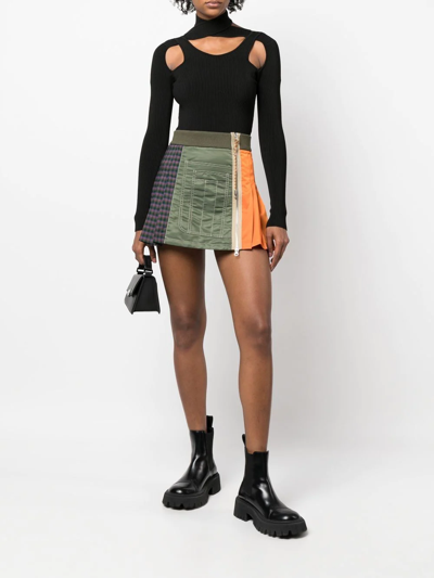 Shop Andersson Bell Panel-design Pleated Mini Skirt In Grün