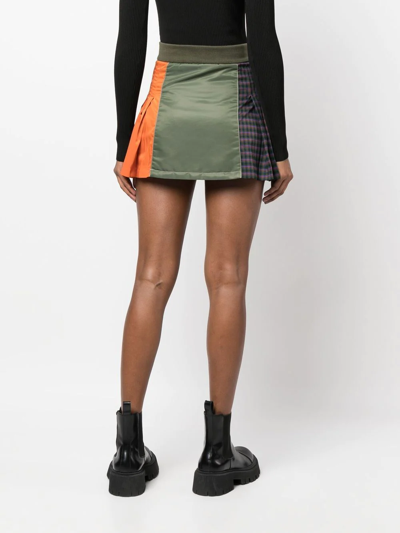 Shop Andersson Bell Panel-design Pleated Mini Skirt In Grün