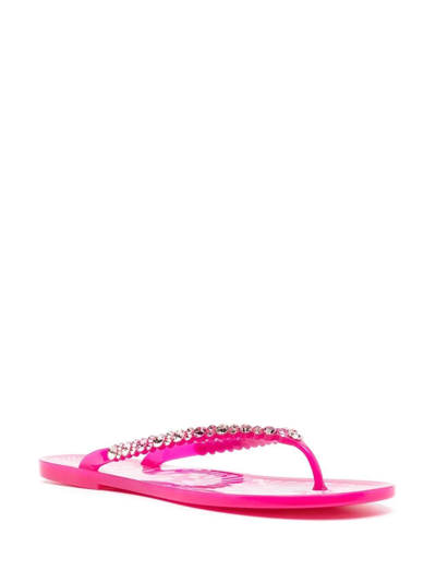 Shop Sophia Webster Esme Crystal-embellished Flip Flops In Rosa