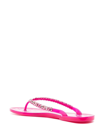 Shop Sophia Webster Esme Crystal-embellished Flip Flops In Rosa